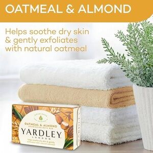 Yardley Of London Oatmeal and Almond Nourishing Bath Bar Luxury Beauty Soap 4 Oz